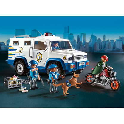 PLAYMOBIL - MASINA TRANSPORT BANI - PLAYMOBIL ACTION HEROS (PM71597)