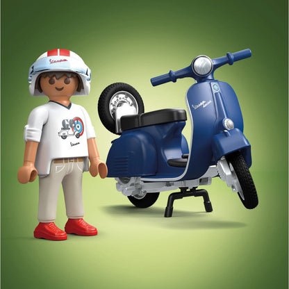 PLAYMOBIL - VESPA ALBASTRA CU UN BARBAT - PLAYMOBIL VESPA (PM71622)