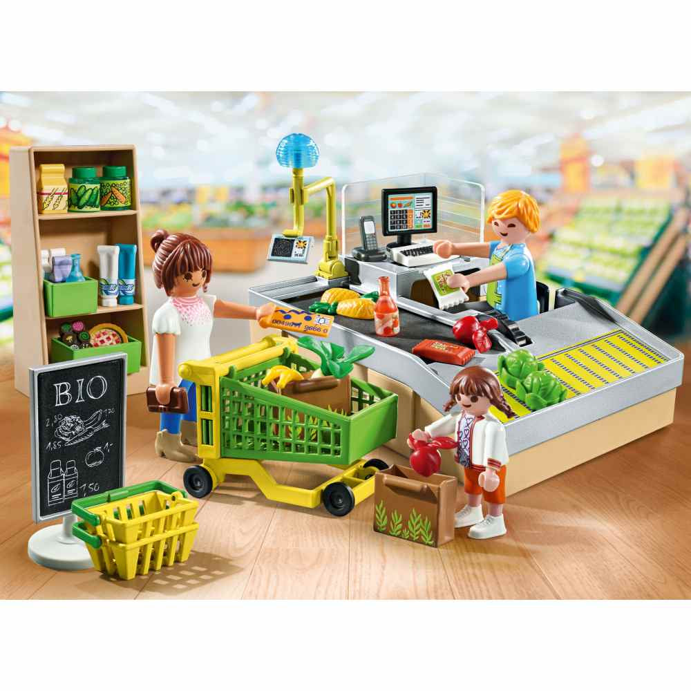 PLAYMOBIL - PROMO PACK SUPERMARKET CU PRODUSE BIO - PLAYMOBIL MY LIFE (PM71648)