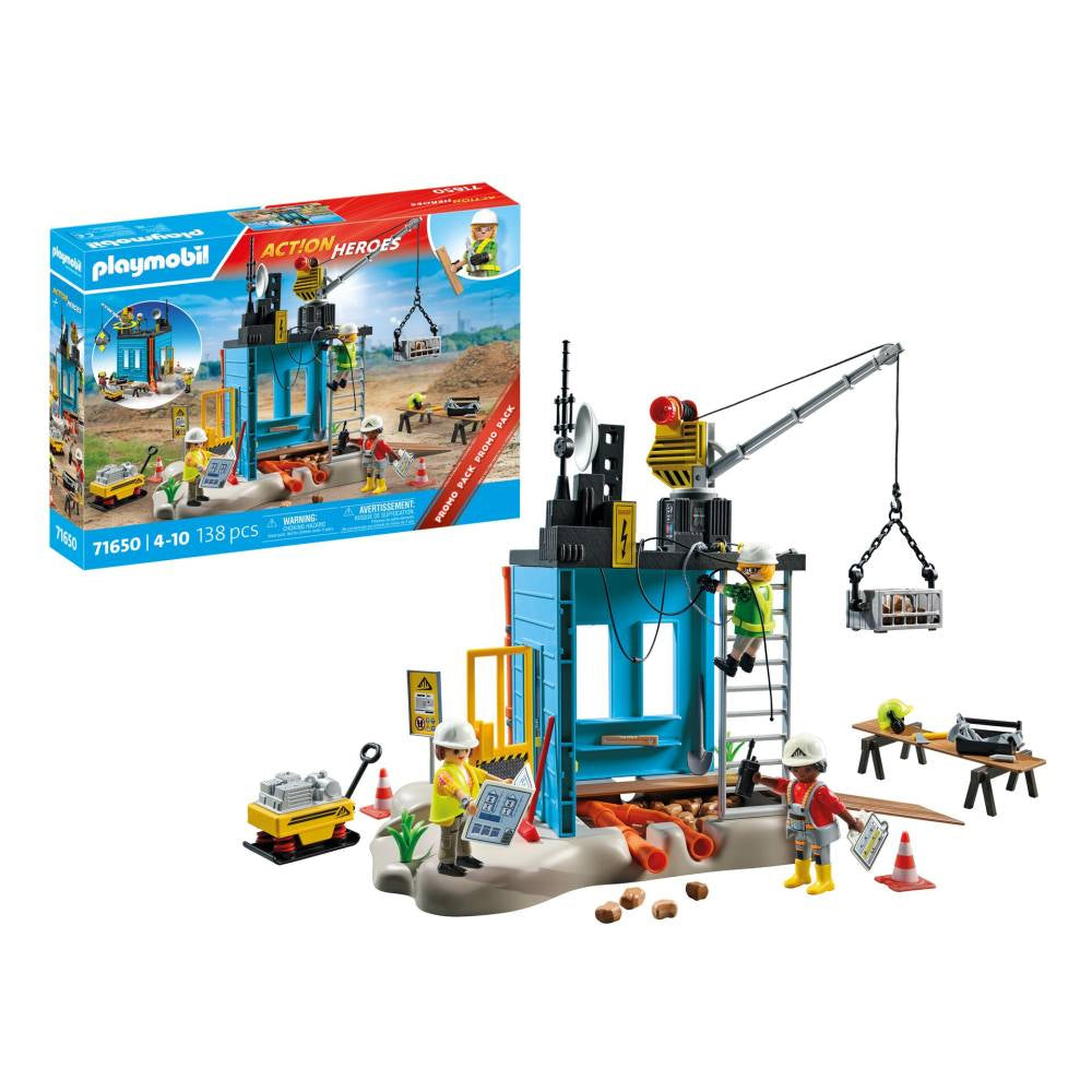 PLAYMOBIL - PROMO PACK SANTIER DE CONSTRUCTII - PLAYMOBIL ACTION HEROS (PM71650)