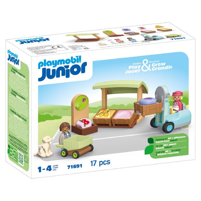 PLAYMOBIL JUNIOR - TARABA LA PIATA SI STIVUITOR - PLAYMOBIL JUNIOR (PM71691)