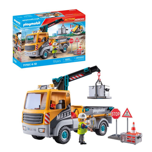 CAMION DE CONSTRUCTII CU MACARA PLAYMOBIL - PLAYMOBIL ACTION HEROES  (PM71750)