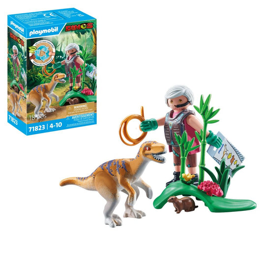 VELOCIRAPTOR SI CERCETATOR PLAYMOBIL - PLAYMOBIL DINOS  (PM71823)