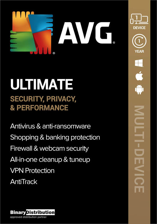 AVG ULTIMATE (1 DEVICE, 1 YEAR) - PC - OFFICIAL WEBSITE - MULTILANGUAGE - WORLDWIDE