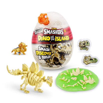 SMASHERS - MINI OU SURPRIZA CU 6 ACCESORII, DINO ISLAND - SMASHERS (7495)