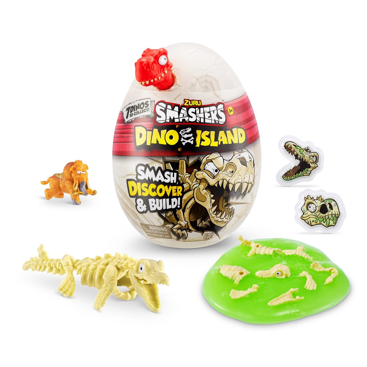 SMASHERS - MINI OU SURPRIZA CU 6 ACCESORII, DINO ISLAND - SMASHERS (7495)