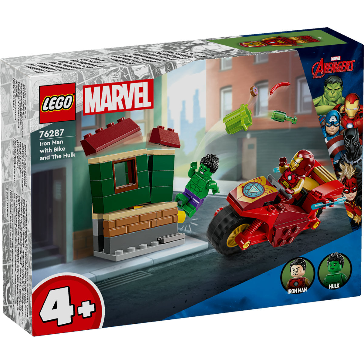 IRON MAN CU MOTOCICLETA SI HULK - LEGO MARVEL SUPER HEROES (76287)