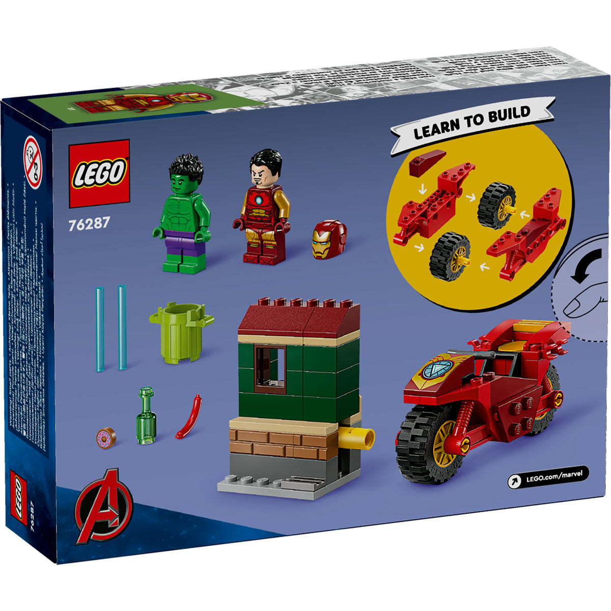 IRON MAN CU MOTOCICLETA SI HULK - LEGO MARVEL SUPER HEROES (76287)