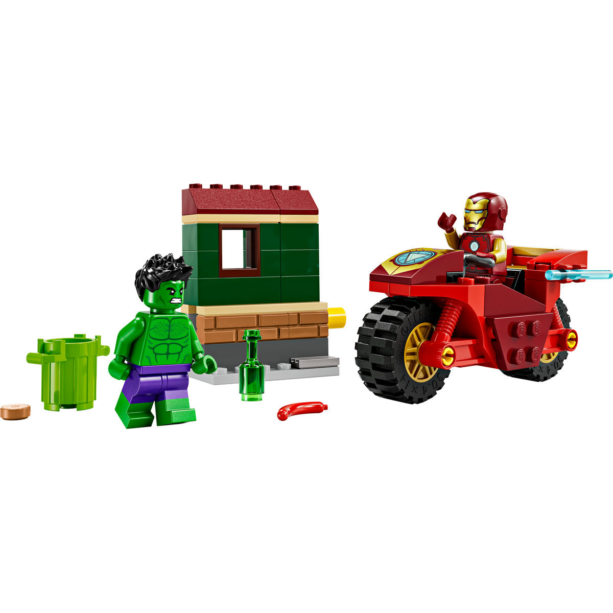 IRON MAN CU MOTOCICLETA SI HULK - LEGO MARVEL SUPER HEROES (76287)