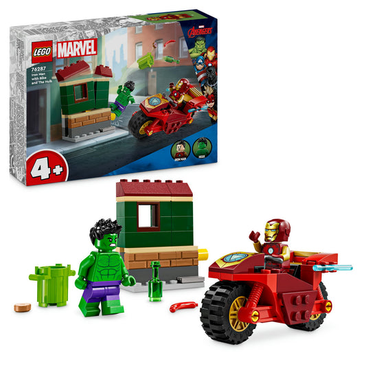 IRON MAN CU MOTOCICLETA SI HULK - LEGO MARVEL SUPER HEROES (76287)