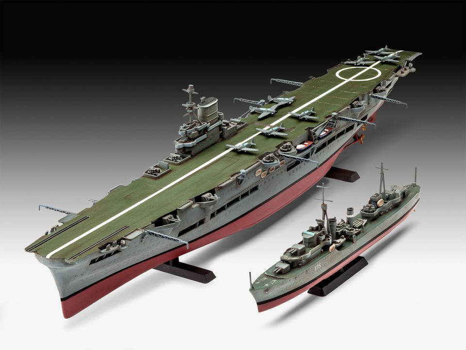 MODEL SET HMS ARK ROYAL & TRIBAL CLASS DESTORYER - REVELL (RV5149)