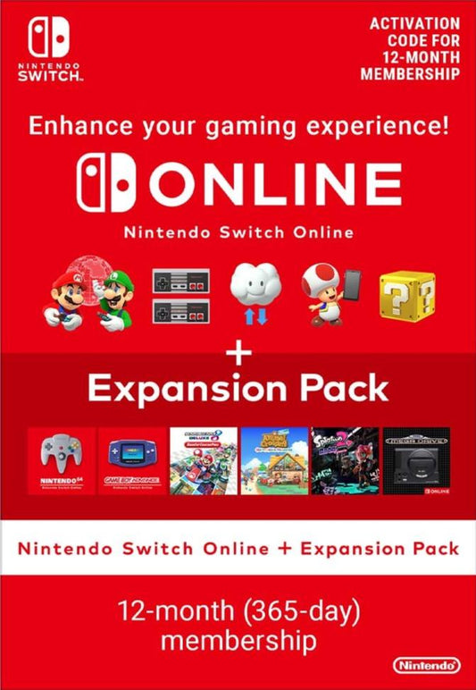 NINTENDO SWITCH ONLINE INDIVIDUAL MEMBERSHIP 12 MONTHS + EXPANSION PACK - SWITCH - MULTILANGUAGE - EU