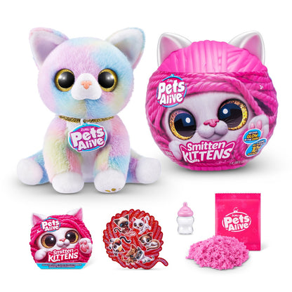 PETS ALIVE - JUCARIE DE PLUS INTERACTIVA PISICA CU ACCESORII SUPRIZA, SMITTEN KITTENS - PETS ALIVE (9541)