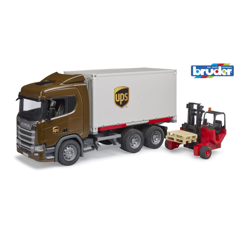 CAMION UPS SCANIA SUPER 560R SI STIVUITOR - BRUDER (BR03582)