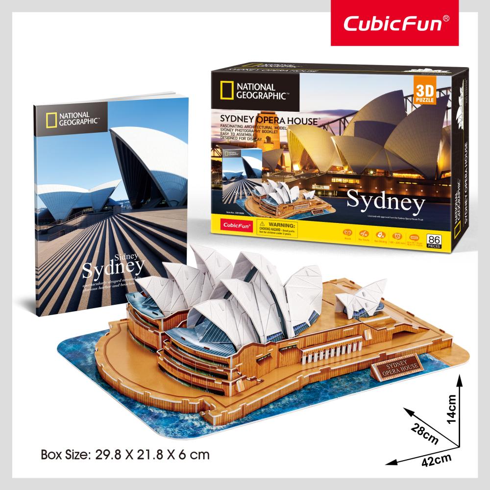 CUBIC FUN - PUZZLE 3D SI BROSURA OPERA DIN SYDNEY 86 PIESE - CUBIC FUN (CUDS1088h)