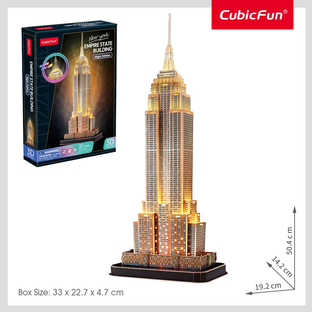 CUBIC FUN - PUZZLE 3D LED EMPIRE STATE BUILDING 37 PIESE - CUBIC FUN (CUL539h)