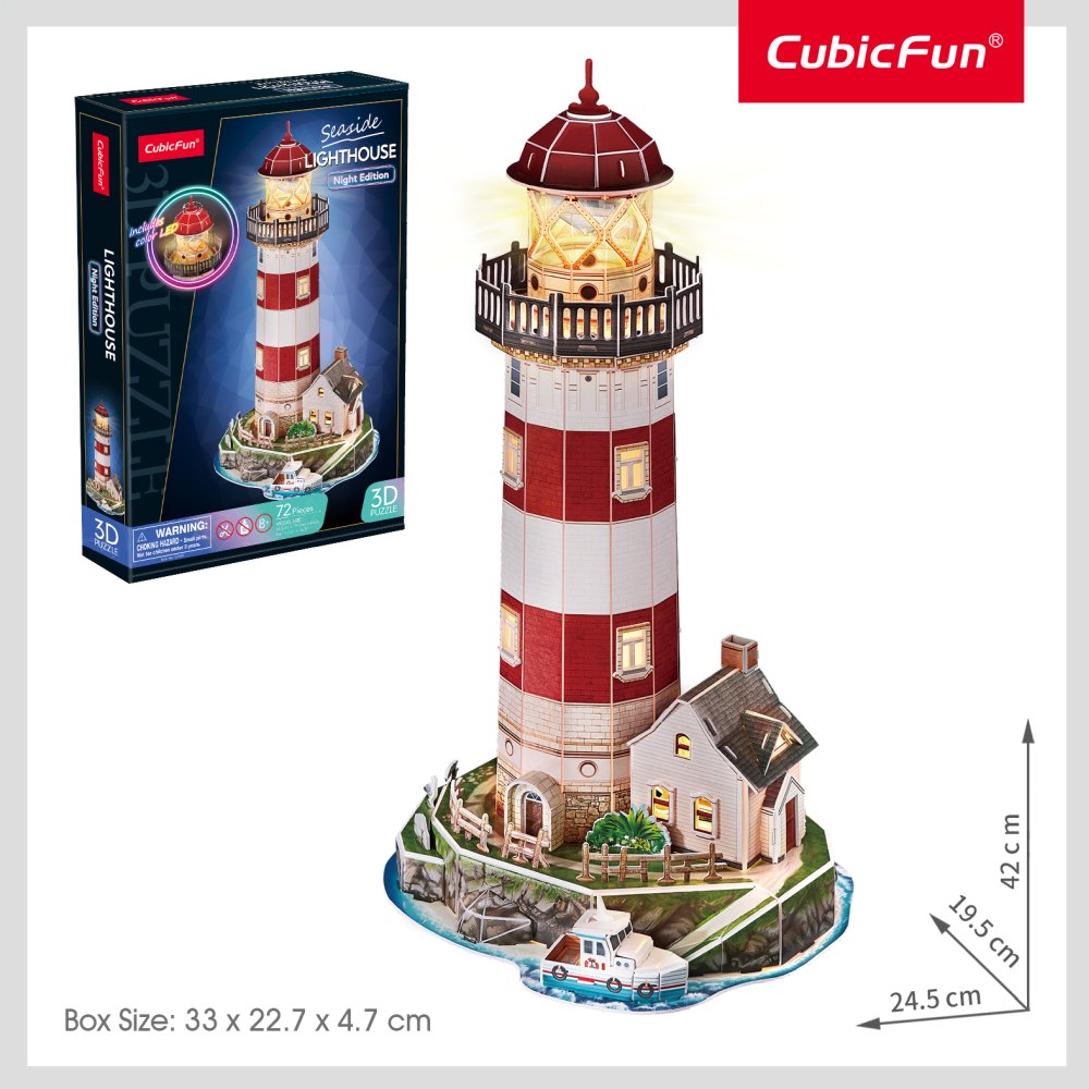 CUBIC FUN - PUZZLE 3D LED FAR 72 PIESE - CUBIC FUN (CUL540h)