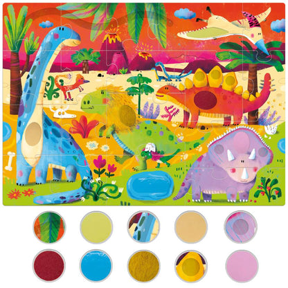 MONTESSORI TACTILE PUZZLE DINOSAURS - HEADU (HE56970)