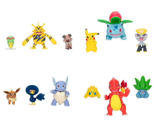 POKEMON - SET 3 FIGURINE DE ACTIUNE, W21 - 4 MODELE (PKW3894)