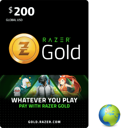 RAZER GOLD 200 USD - PC - OFFICIAL WEBSITE - MULTILANGUAGE - WORLDWIDE