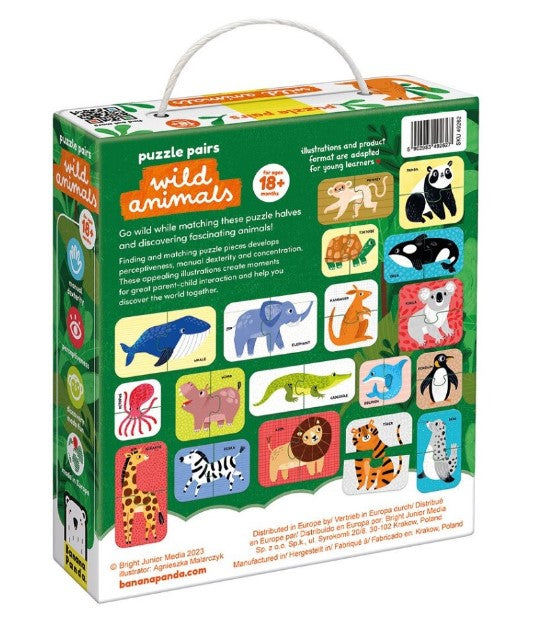 JOC TIP PUZZLE, PUZZLE PAIRS WILD ANIMALS, 36 PIESE - BANANA PANDA (BP49262)