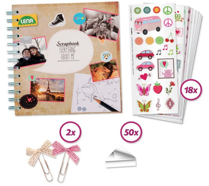 SET CREATIV JURNAL CU AGENDA SI 20 TEME CE POT FI DECORATE, STICKERE SI ALTE ACCESORII - LENA (LE42332)