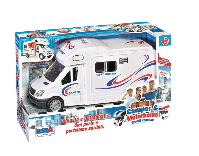 RULOTA CAMPER CU FRICTIUNE, LUMINI, SUNETE SI DESCHIDEREA USILOR, PENTRU COPII - RS TOYS (RS10942)