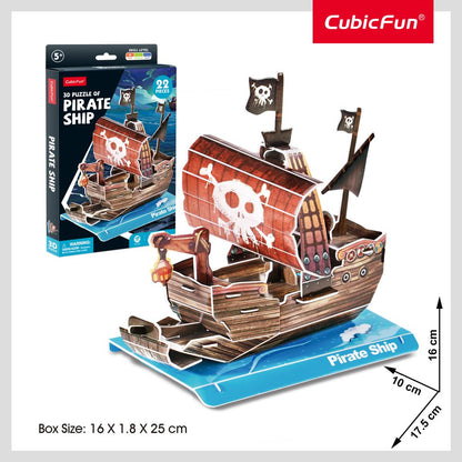 CUBIC FUN - PUZZLE 3D NAVA PIRATI 22 PIESE - CUBIC FUN (CUW3121h)