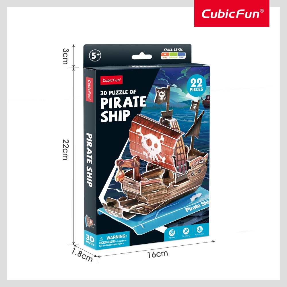 CUBIC FUN - PUZZLE 3D NAVA PIRATI 22 PIESE - CUBIC FUN (CUW3121h)