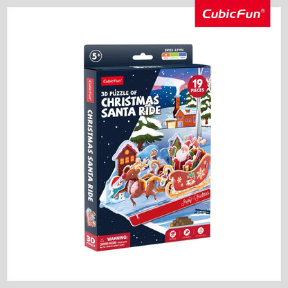 CUBIC FUN - PUZZLE 3D SANIA LUI MOS CRACIUN 19 PIESE - CUBIC FUN (CUW3156h)