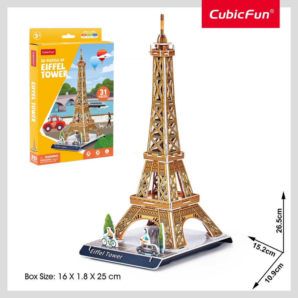 CUBIC FUN - PUZZLE 3D TURNUL EIFFEL 31 PIESE - CUBIC FUN (CUW3195)