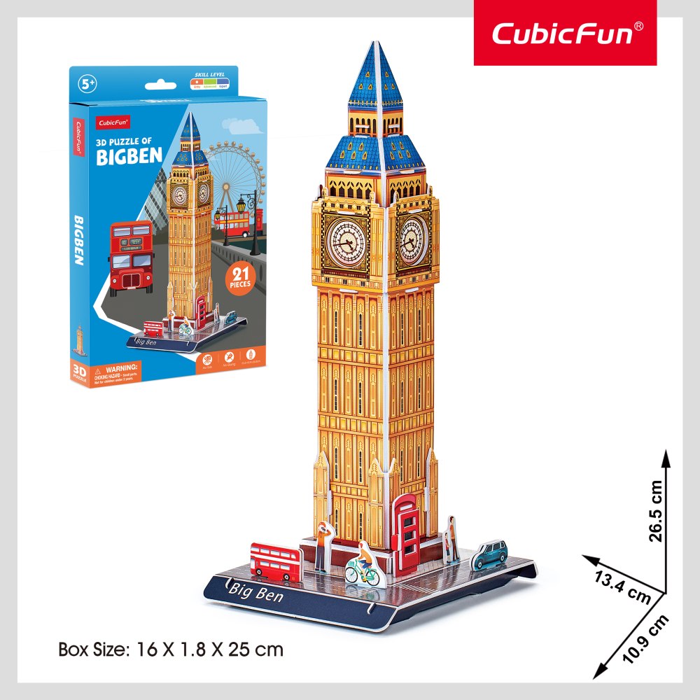 CUBIC FUN - PUZZLE 3D BIG BEN 21 PIESE - CUBIC FUN (CUW3196)