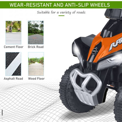 ATV QUAD DE TEREN ELECTRIC, PORTOCALIU CU VERDE - GLOBO (GL41341)