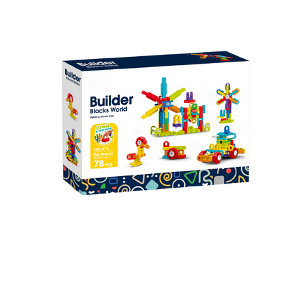 SET DE CONSTRUCTIE STEAM - FUN BLOCKS (78 PIESE) - BUFNITEL (188-674)