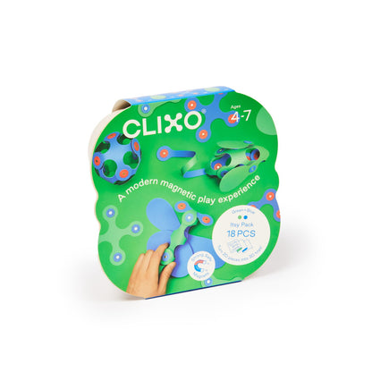 CLIXO® JOC MAGNETIC DE CONSTRUIT - ITSY ALBASTRU & VERDE (18 PIESE) - CLIXO (CL-ITSY-BG-1)