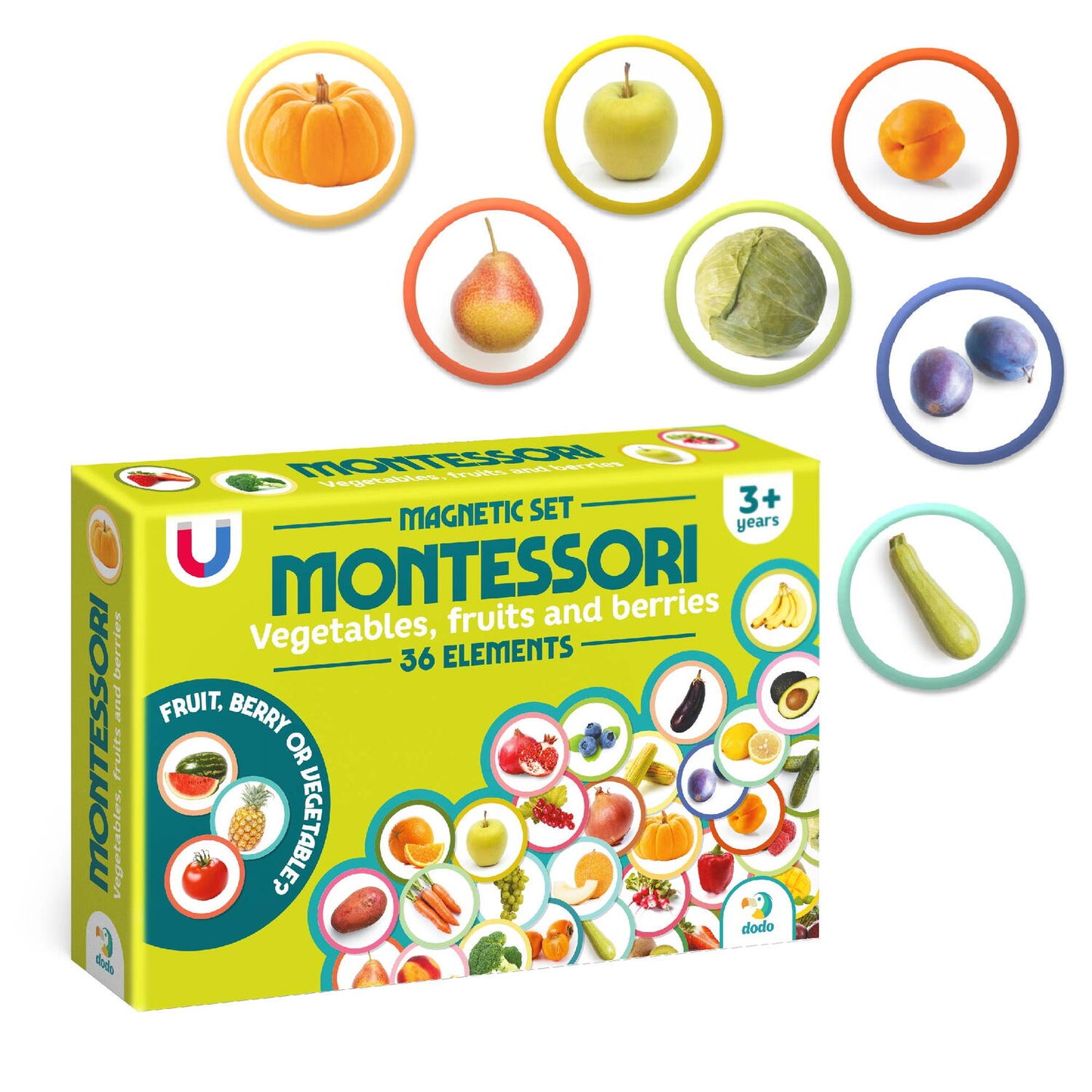 SET MAGNETI MONTESSORI - FRUCTE SI LEGUME - DODO (DO200272)