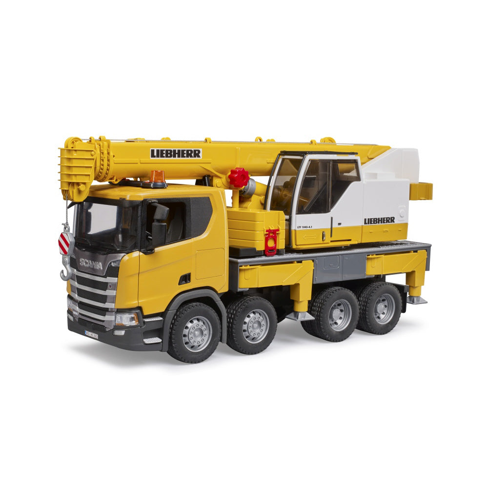 TRUCK WITH SCANIA SUPER 560R LIEBHERR CRANE WITH LIGHTS AND SOUNDS - BRUDER (BR03571)