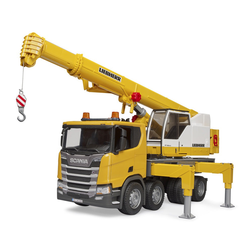 TRUCK WITH SCANIA SUPER 560R LIEBHERR CRANE WITH LIGHTS AND SOUNDS - BRUDER (BR03571)