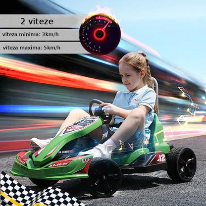 KART ELECTRIC DE VITEZA GO KART PENTRU COPII, ACUMULATOR 12V, 2 VITEZE - GLOBO (GL42099)