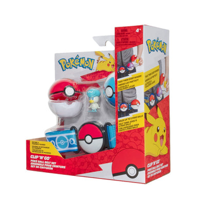 POKEMON - SET FIGURINA SI CENTURA CLIP N GO, QUAXLY WITH POKÉ BALL, DIVE BALL & WATER THEMED BELT W16 (PKW3645)