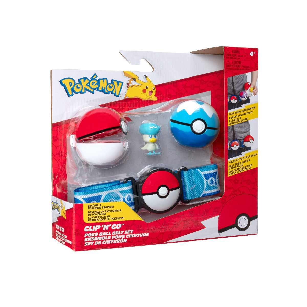 POKEMON - SET FIGURINA SI CENTURA CLIP N GO, QUAXLY WITH POKÉ BALL, DIVE BALL & WATER THEMED BELT W16 (PKW3645)