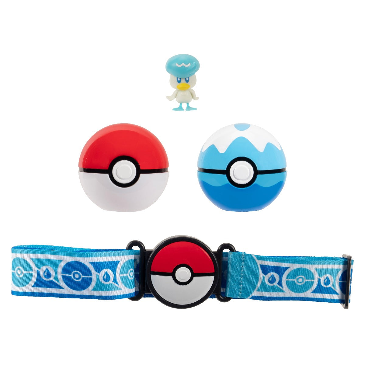 POKEMON - SET FIGURINA SI CENTURA CLIP N GO, QUAXLY WITH POKÉ BALL, DIVE BALL & WATER THEMED BELT W16 (PKW3645)