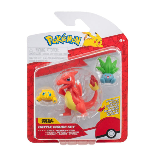 POKEMON - SET 3 FIGURINE DE ACTIUNE, JOLTIK, ODDISH, CHARMELEON W21 (PKW3894)