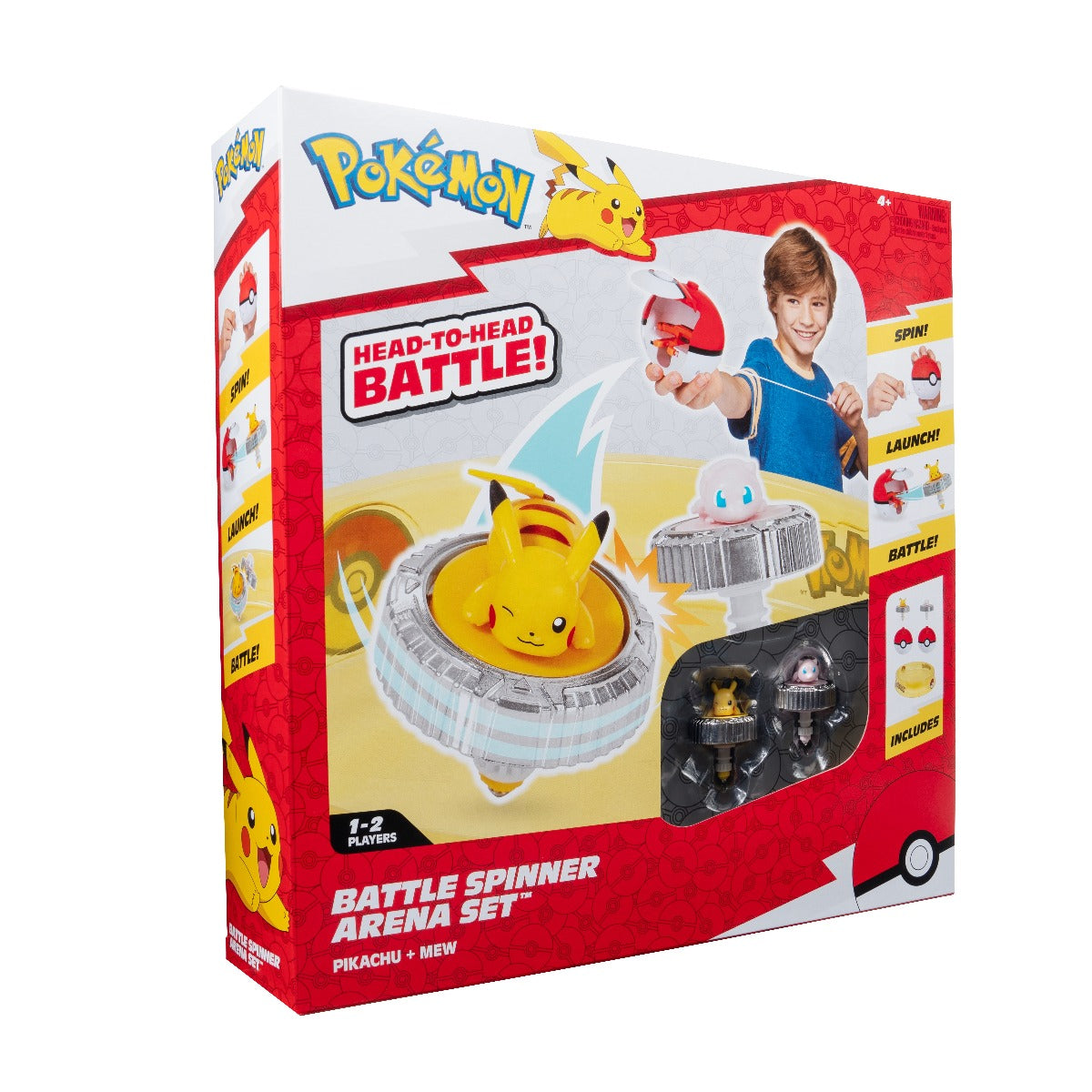 POKEMON - SET DE JOACA BATTLE SPINNER CU DOUA FIGURINE (PIKACHU #1, MEW, POKÉ BALL, & POKÉ BALL) (PKW4403)