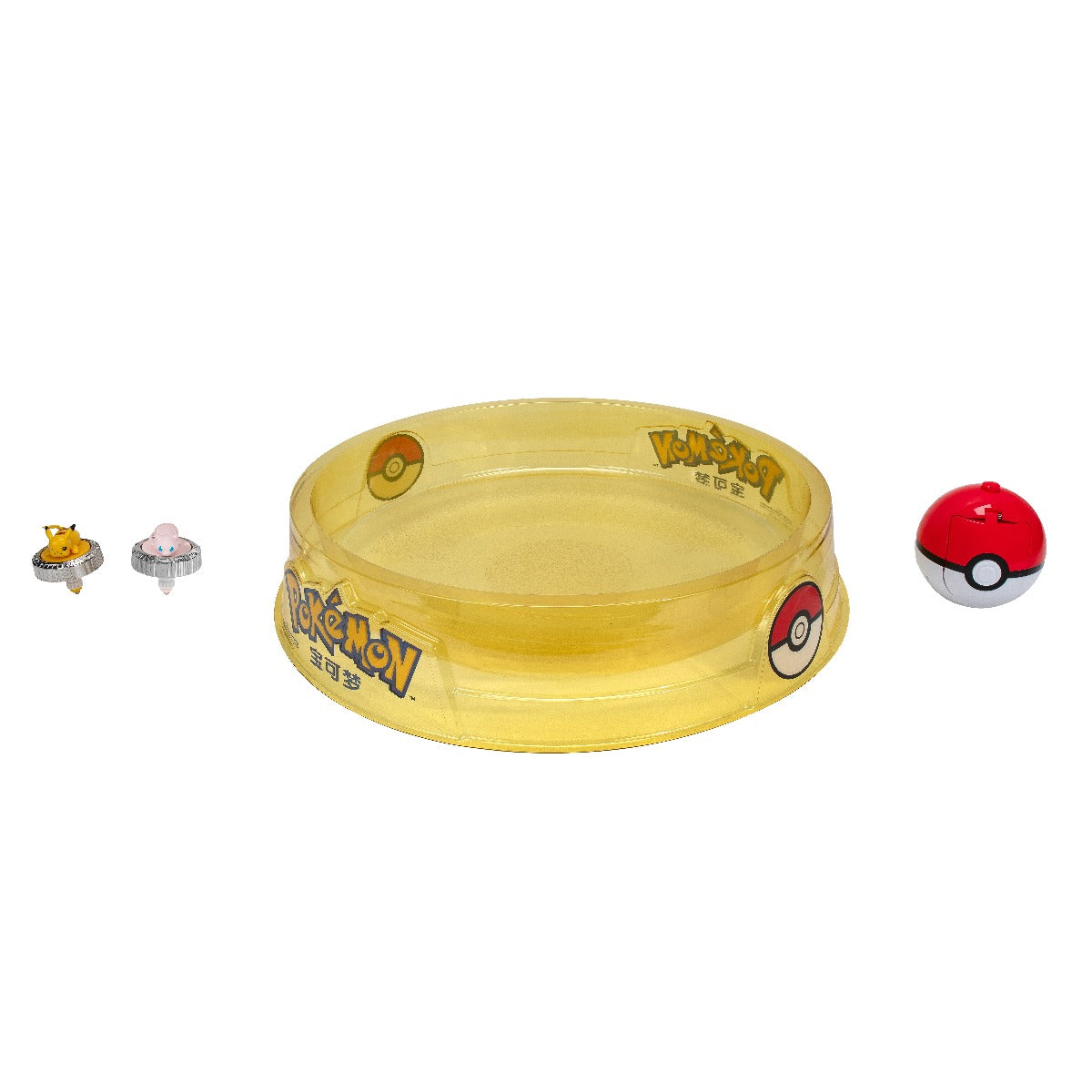 POKEMON - SET DE JOACA BATTLE SPINNER CU DOUA FIGURINE (PIKACHU #1, MEW, POKÉ BALL, & POKÉ BALL) (PKW4403)