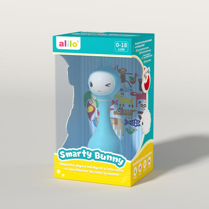 ALILO SMARTY BUNNY - IEPURAS INTERACTIV PENTRU BEBELUSI, ALBASTRU, RO/EN (R1/Blue)