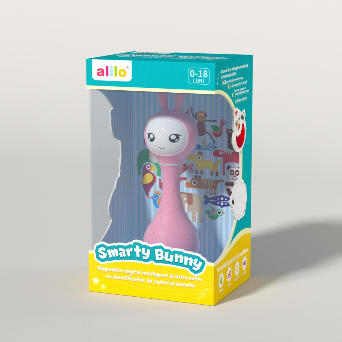 ALILO SMARTY BUNNY - IEPURAS INTERACTIV PENTRU BEBELUSI, ROZ, RO/EN (R1/Pink)