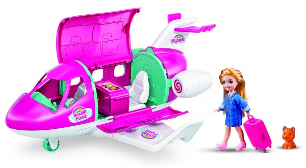 SET DE JOACA AVION PRIVAT CU PAPUSA EVELYN INCLUSA SI ANIMAL COMPANIE - RS TOYS (RS11728)