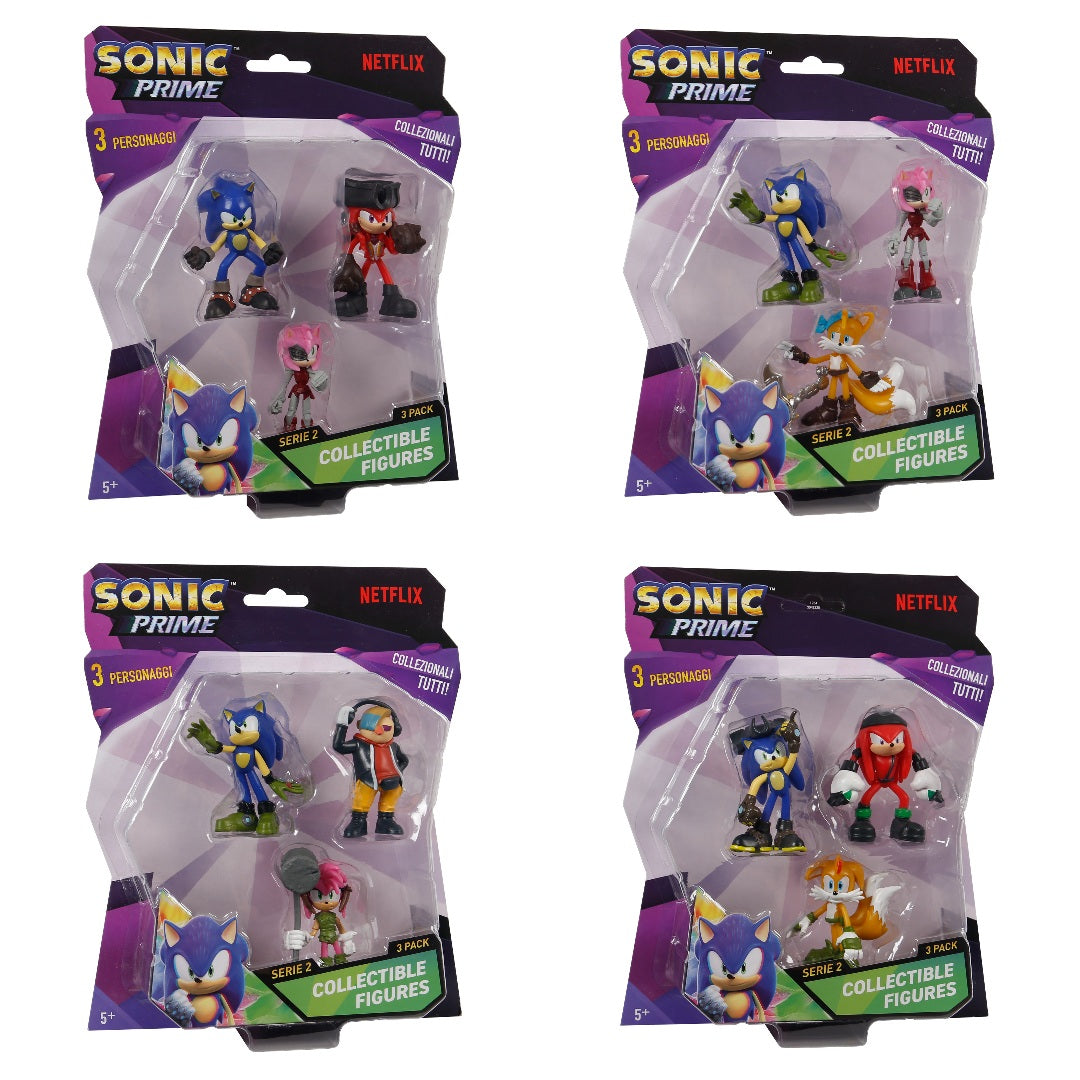 SONIC PRIME - SET 3 FIGURINE, BLISTER, DIVERSE MODELE, S2 (SON2220)