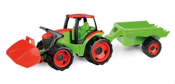 TRACTOR CU REMORCA DIN PLASTIC GIGANT VERDE 108 CM - LENA (LE02136)